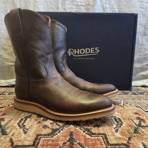 RHODES Men's Brown Leather Boots - Size 9.5 Mens